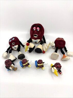 Vintage 1988 California Raisins Hardees PVC Plush Figures Lot of 7 Applause